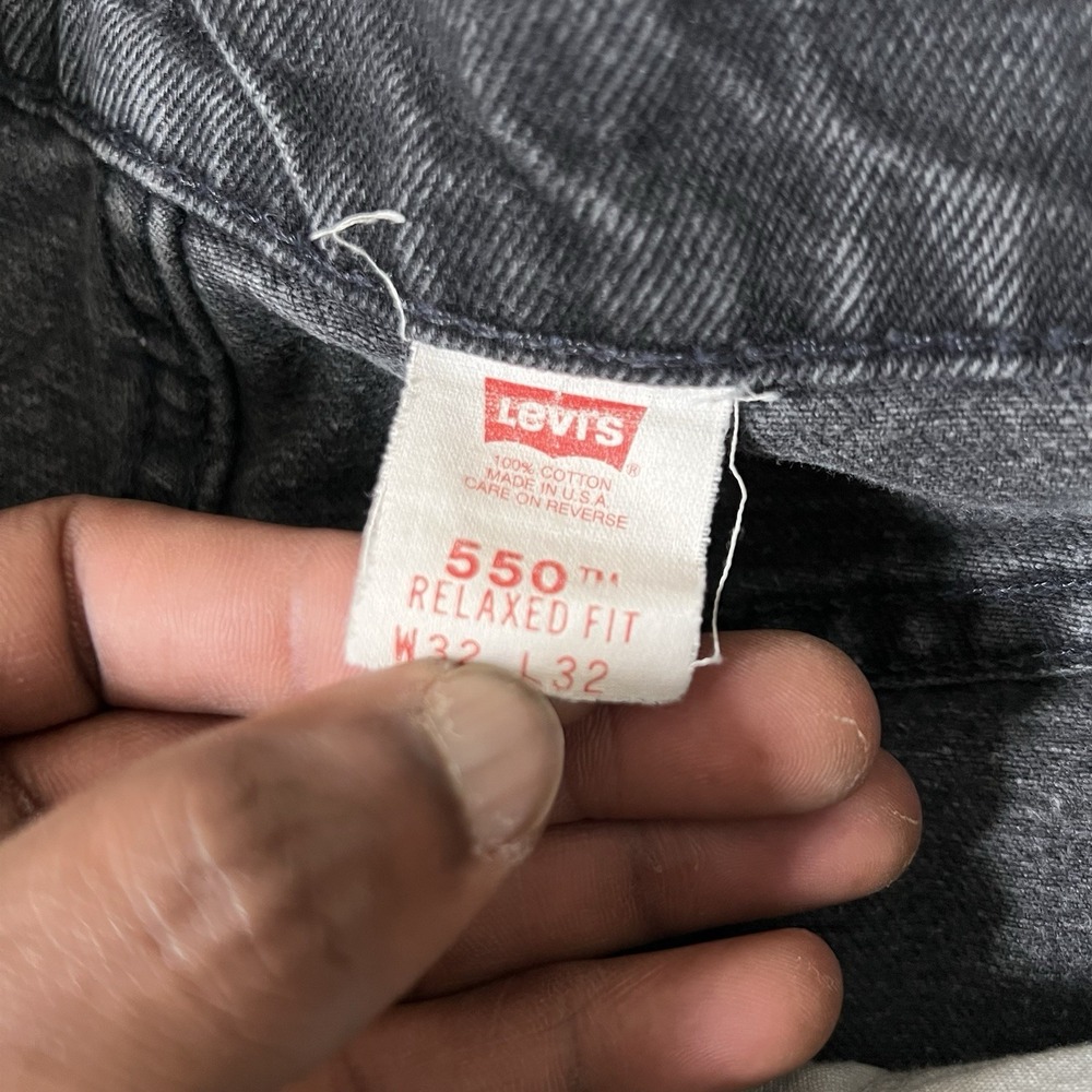 Vintage Levi's 550 Men's 30x32 Black Orange Tab Relaxed Fit Jeans MADE IN USA - Picture 15 of 16